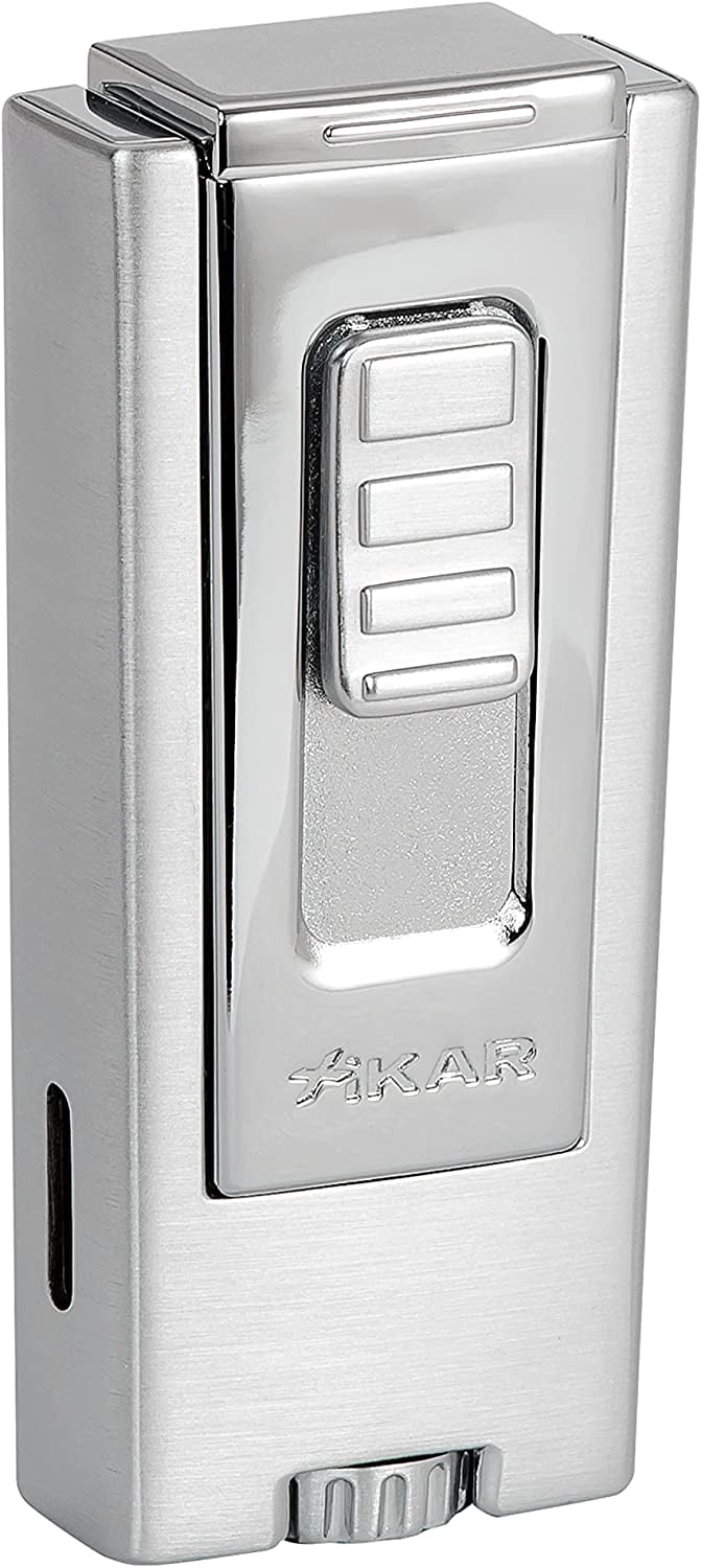 Xikar Trezo Lighter, Inline Triple Jet Flame- Chrome Polish , Lifetime  Warranty