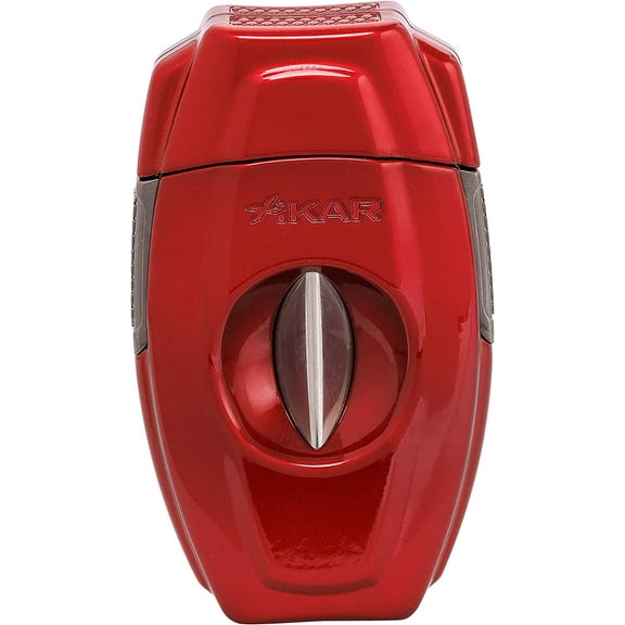 Xikar VX2 V-Cut Cigar Cutter, Up to 70 Ring Gauge, Built-in 64RG Bowl, Stainless Steel Blades, Attractive Gift Box, Ergonomic Design, Secure-Lock, Spring-Loaded, Daytona Red
