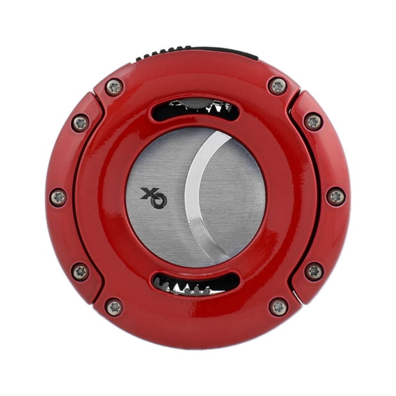 Xikar XO Double Guillotine Cutter, Dual Stainless Steel Blades, Red & Silver