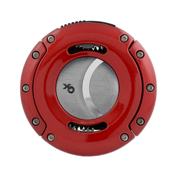 Xikar XO Double Guillotine Cutter, Dual Stainless Steel Blades, Red & Silver
