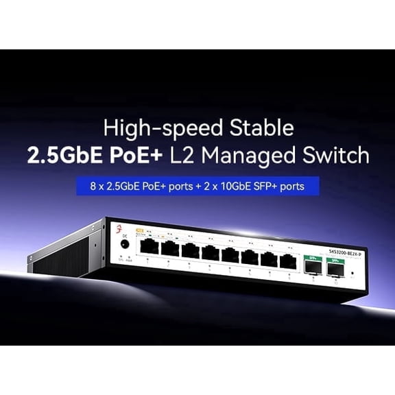 XikeStor light network management PoE switch, 2.5G light network management, supports VLAN division