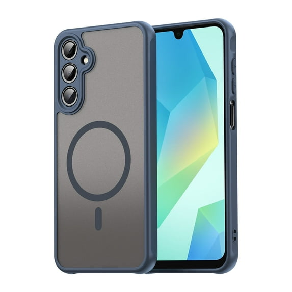 Xilaimi for Galaxy A17-5G Phone Case: Compatible for Samsung A175G Case ,【Mag-Safe Fit】 Frosted Translucent Soft-Touch Skin & Military-Grade Protection Funda para A 17,Girls Women,Blue