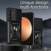 Xilaimi For Samsung Galaxy S25 FE 5G Case, S 25 FE 5G Case with Slide Camera Cover, 360 Full BodyMilitary-Grade Phone Case with Upgrade Kickstand for Samsung S25 FE 5G, Black