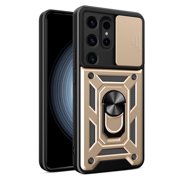 Xilaimitoo For Galaxy S24 Ultra 5G Case,  with Slide Camera Cover, Full Body Military-Grade Phone Case with Upgrade Kickstand for S24 Ultra 5G, Gold