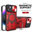 thumbnail image 1 of Xilaimitoo For iPhone 14 Case,with Slide Camera Cover , Full Body Military-Grade Case with Upgrade Magnetic Ring Kickstand for iPhone14 Case -Red, 1 of 7