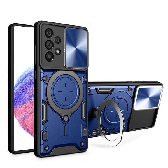 Xilaimitoo for Galaxy A53 5G Case, Samsung A53 5G Case with Slide Camera Cover, Full Body Military-Grade Phone Case with Upgrade Kickstand for A53 5G, Blue