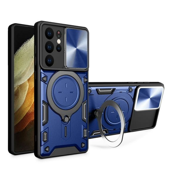 Xilaimitoo for Galaxy S21 Ultra 5G Case, Samsung S21Ultra 5G Case with Slide Camera Cover, Full Body Military-Grade Phone Case with Upgrade Kickstand for S21Ultra 5G, Blue