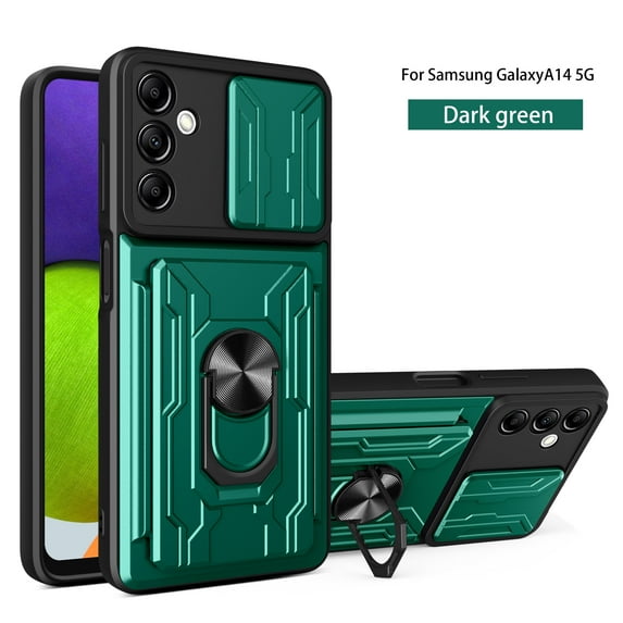 Xilaimitoo Samsung Galaxy A14 5G Case, Samsung A 14 Phone Case with Slide Camera Cover&Card Holder, 360 Full Body Military-Grade Phone Case with Kickstand for Samsung A14 5G