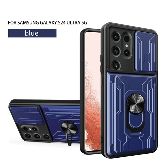 Xilaimitoo Samsung Galaxy S24Ultra 5G Case, Samsung S24Ultra 5G Phone Case with Slide Camera Cover&Card Holder, 360 Full Body Military-Grade Phone Case with Kickstand for Samsung S24Ultra 5G