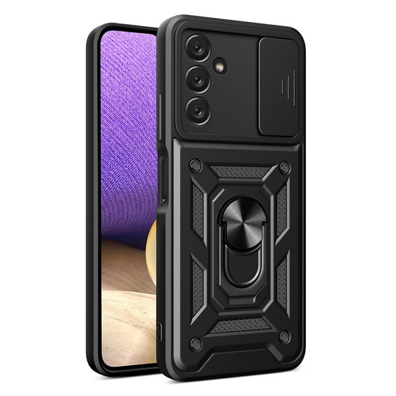 Xilaimitoo for Samsung Galaxy A14 5G Case, A14 Case with Slide Camera Cover, Military-Grade Phone Case with Upgrade Kickstand for Samsung A14, Black