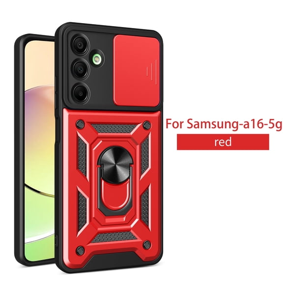 Xilaimitoo for Samsung Galaxy A16 5G Case, A16 Case with Slide Camera Cover, Military-Grade Phone Case with Upgrade Kickstand for Samsung A16, Red