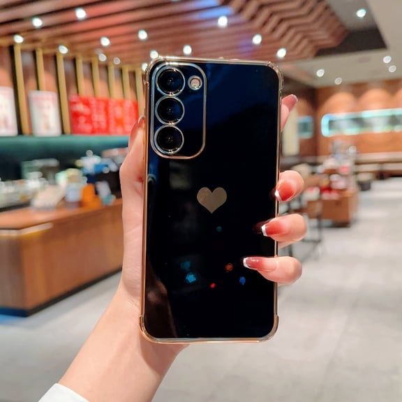 Xilaimitoo for Samsung Galaxy S20 FE Case, Phone Case Galaxy S20 FE, Love Heart Plating TPU Shockproof Case for Samsung S20 FE, Black