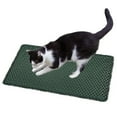 thumbnail image 1 of Xile Kitty Litter Trapping Mat, Double Layer Mats with MiLi Shape Scratching design, Scatter Control 21" x 14" Green, 1 of 4