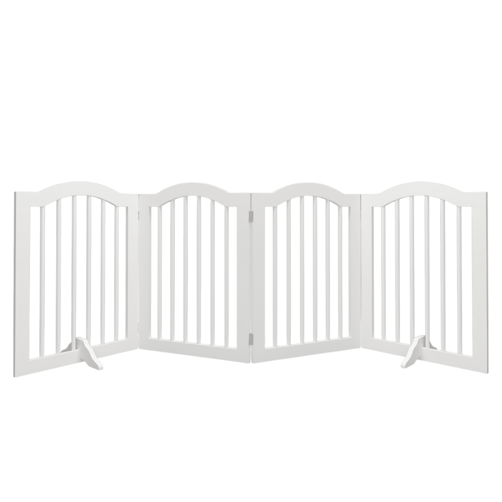 Xile Wooden Freestanding Foldable Pet Gate for Dogs, 27.6 inch 4 Panels Step Over Fence, Dog Gate for The House, Doorway, Stairs, Extra Wide