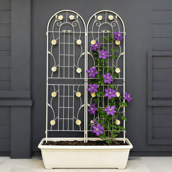 Xilee 2 Pack Garden Trellis for Climbing Plants Outdoor,71" x 19.7" Rustproof Trellis  Perfect for Climbing Roses, Clematis, Honeysuckle, Cucumbers, Pole Beans, Grape Vines and Flowering & Vines