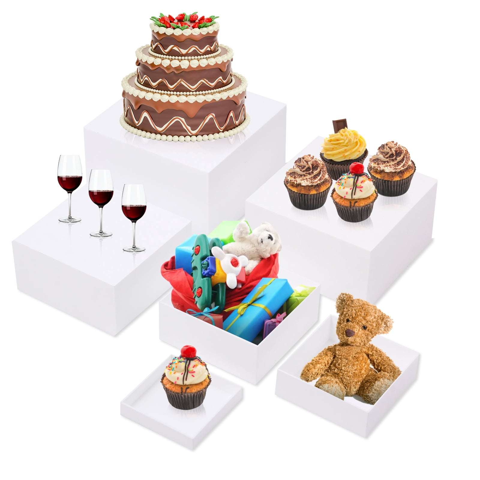 Small Risers For Buffet Table Xilee 6Pcs Buffet Risers, Food Risers for Buffet Table Shelf for Party ...