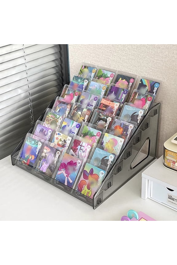 Acrylic Display Shelf, 7-Tier Acrylic Card Display Stand, Versatile Sticker Display Rack Holder for Greeting Card Business Brochure Postcard Portable, Grated Cards Slab