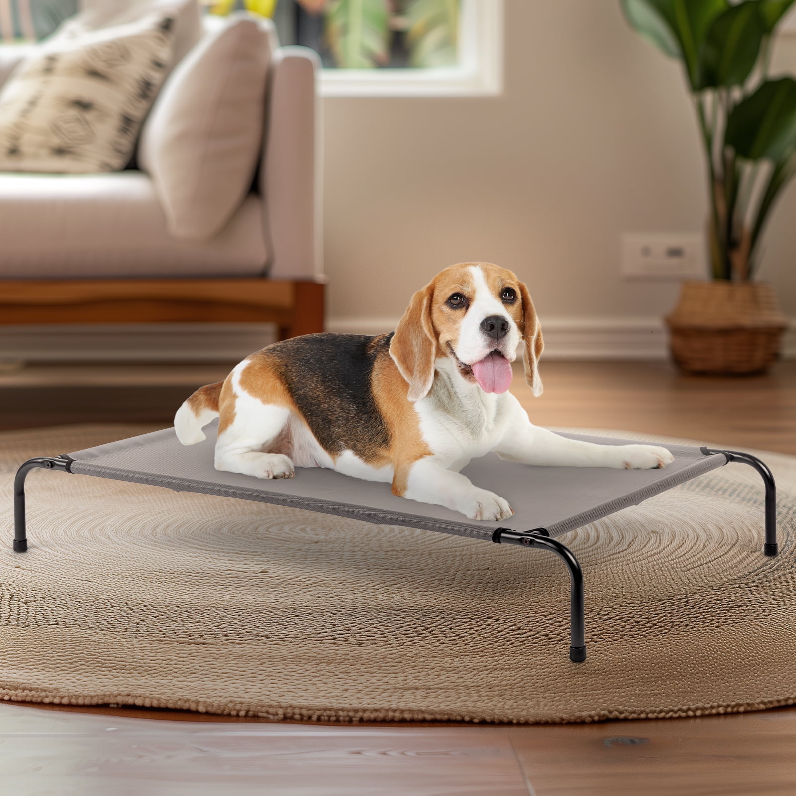 Xilee Elevated Dog Bed - Raised Outdoor Cooling Dog Cot Bed for Medium Dog, Lifted Pet Bed 50"D x 31"W x 8"Hwith Durable Breathable