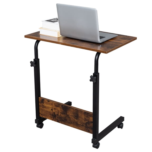 Xilee Height Adjustable Standing Desk ,Small Space Rolling Writing with Wheels Corner Home Office Study Portable Desks P2 15MM Chipboard & Steel Side Table with Baffle
