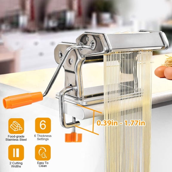 Xilee Pasta Maker Machine, 180 Roller Pasta Maker, 9 Adjustable Thickness Settings 2-in-1 Noodles Maker with Rollers and Cutter,Noodle Maker for Dumpling Skin, Spaghetti, Fettuccini