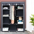 thumbnail image 1 of Xilee Portable Closet Wardrobe for Hanging Clothes Closet with Cover,10 Storage Organizer Shelves for Bedroom, Durable and Easy to Assemble, Grey, 1 of 11