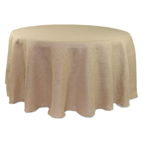 XilhXLy - 108 Inch Round Rustic Jute Natural Burlap Tablecloth for Wedding Party Kitchen Home Dining Table Cloth