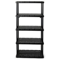 XilhXLy 5 Shelf Knect-A-Shelf Ventilated Heavy Duty Storage Unit 18 x 36 x 72 Organizer System for Home, Garage, Basement & Laundry, Black