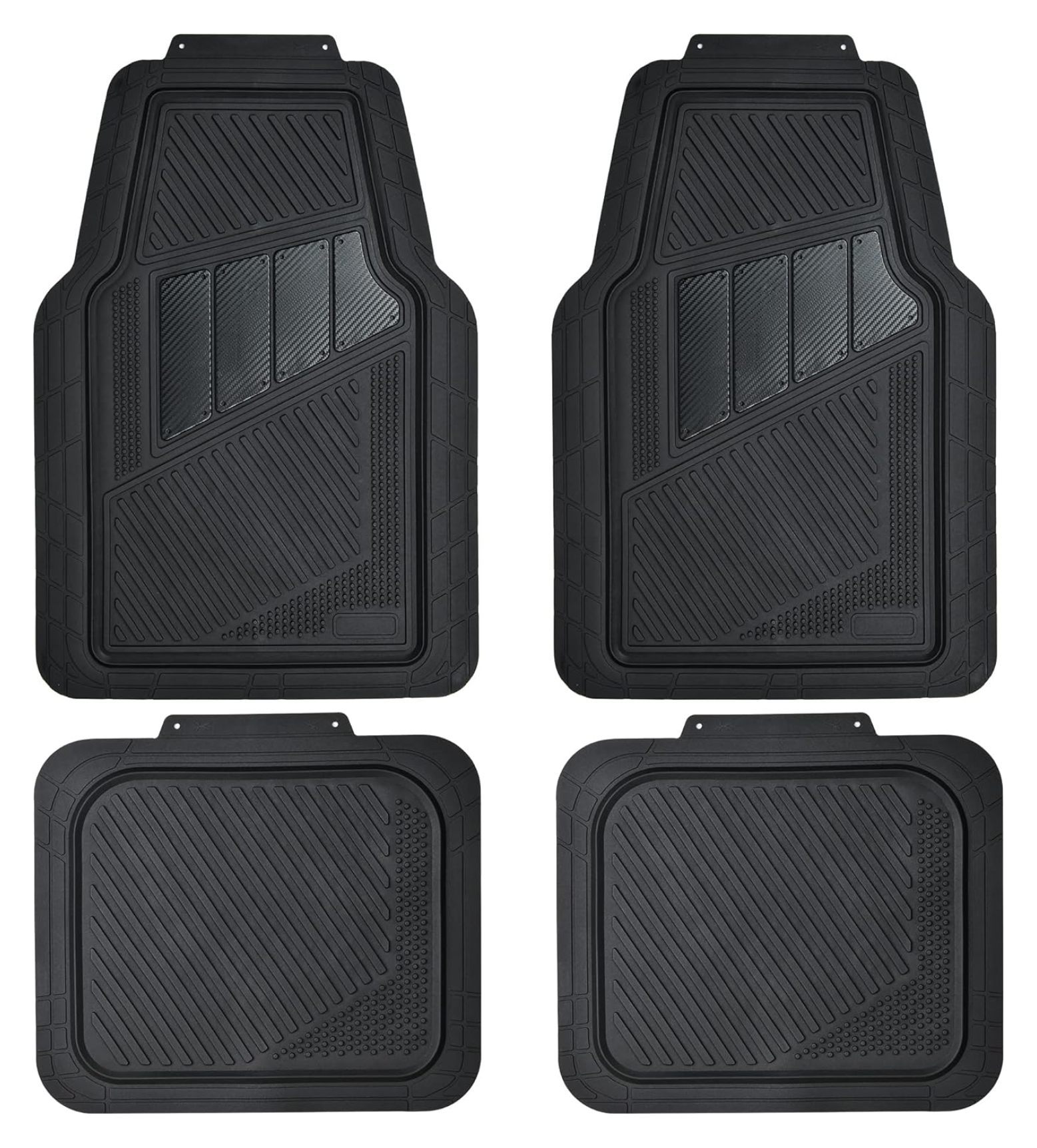 XilhXLy Heavy Duty Rubber Floor Mats 4Piece Car Mat Set Universal