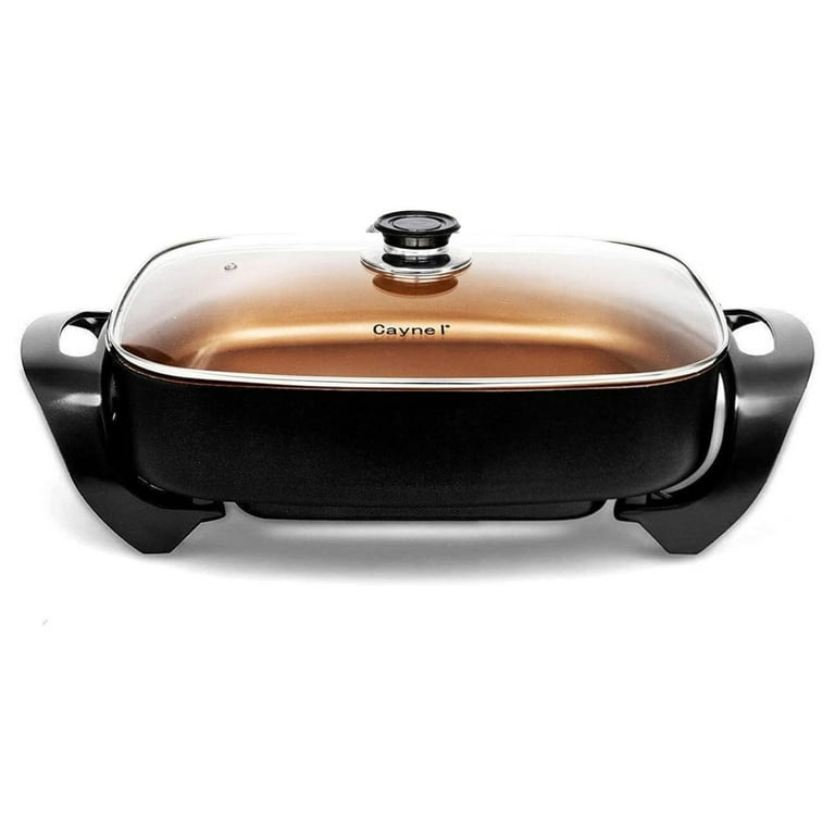 16 in. x 12 in. x 3.15 in. 8 Qt Copper Professional Non-Stick Copper Electric Skillet Jumbo 16 in. x 12 in. x 3.15 in. 8 Qt Copper Professional Non-Stick Copper Electric Skillet Jumbo