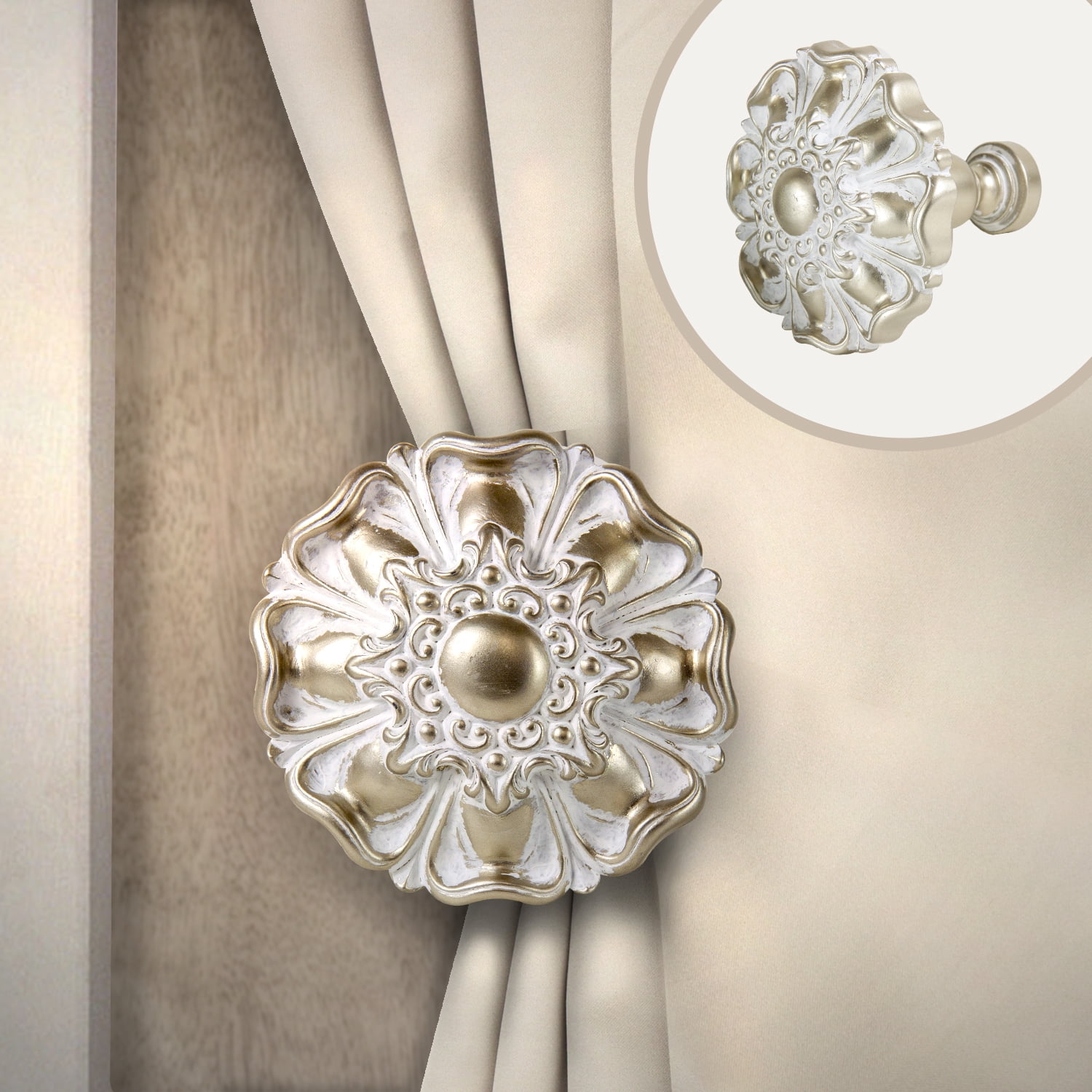 Ximena Curtain Tie Back (pair) Finial 102 in Gold