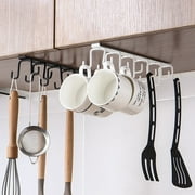 Ximi Convenient Hanging Rack Easy Install Metal Double-row 12 Hooks Cup Holder for Kitchen