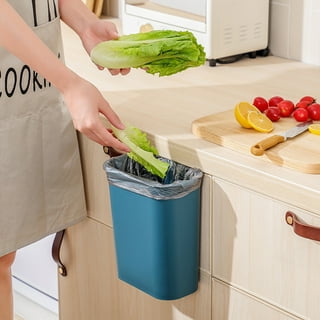 Ludlz Small Trash Can, Hanging Waste Bin Under Kitchen Sink, Plastic  Wastebasket Over Cabinet Door Home Kitchen Slide Cover Hanging Trash Rubbish  Garbage Can Waste Paper Basket 