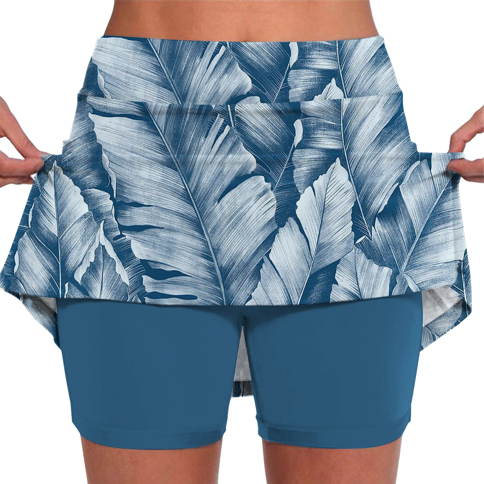 Ximssnen Women's Summer Elastic Waist Golf Tennis Activewear Builtin