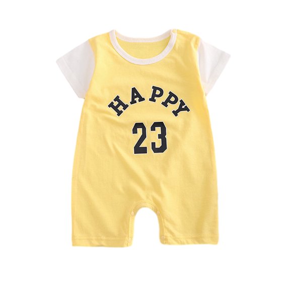 XinLfly Baby Summer Bodysuits, Short Sleeve Crawling Soft Cute Cotton Infant Jumpsuit Blue 10M