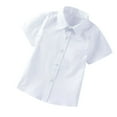 thumbnail image 1 of XinLfly Boys Dress Shirts, Turn-down Collar Short Sleeve Cotton Casual Solid Color Tops Blue Size 6-7 T, 1 of 4