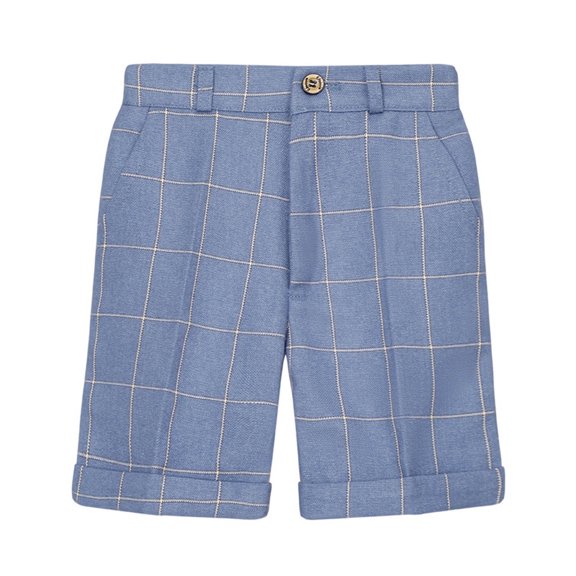 XinLfly Boys Dress Shorts- Fathion Casual Elastic Waist Printed Lightweight Boys Summer Shorts Blue Size 7-8 T