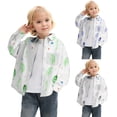 thumbnail image 1 of XinLfly Boys'Long Sleeve Button Down Shirt for Kids Toddler Cute Printed Lapel Collared Dress Shirt with Chest Pocket,Purple,3-4T, 1 of 6