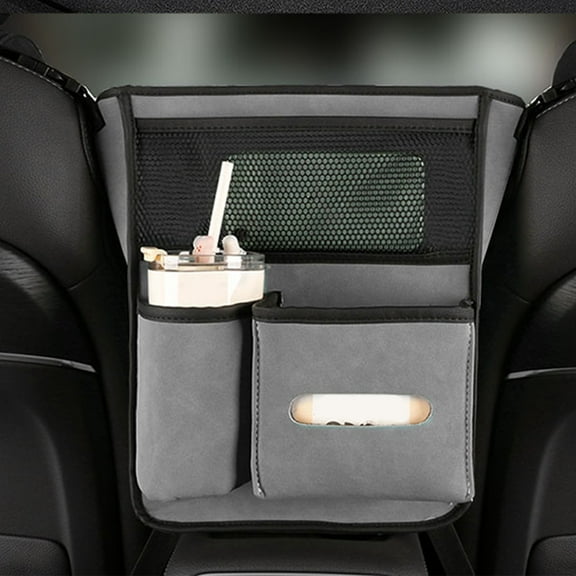 XinLfly Car Organizer Bag Between Front Seats,Car Mesh Organizer, Holder For Purse Handbag Tissue,Easy To Install