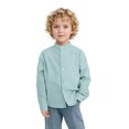 thumbnail image 1 of XinLfly Cardigan Boys Shirt Toddler Solid Color Standing Long Sleeve Single Breasted Cotton Children's Shirt with Pocket,Cyan,9M, 1 of 6