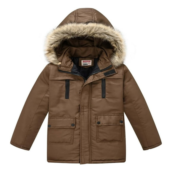 XinLfly Girls Boy Thicken Puffer Jacket Waterproof Ski Jacket Outdoor Warm Winter Coat Windproof Rain Jacket Snow Coat with Removable Hood Hot Pink, Size 3T-11