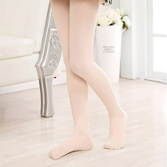 XinLfly Girls Tights Ballet Dance for Toddler School Uniform Pantyhose Baby Footed Stockings Athletic Leggings Khaki, Sizes 3T-12