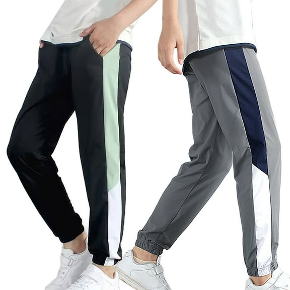 XinLfly Kid Outdoor Sports Pants Big Children Ice Silk Quick Drying with Pocket Trousers Boys Mosquito Repellent Pants,Black,Black 13-14