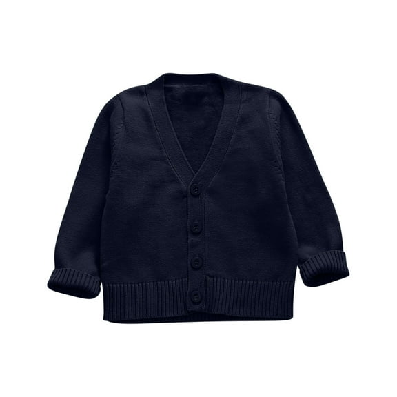 XinLfly Kids Boy Girl School Uniform Cardigan Sweaters V-Neck Basic Solid Button Knitted Cardigan Pink, Size 4T-16