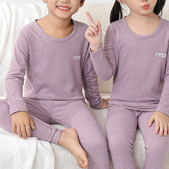 XinLfly Thermal Underwear for Kids Ultra Soft Fleece Lined Kids Thermals Long Johns Top Bottom Warm Set for Winter Skiing, Sizes 2T-8