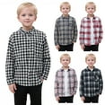 thumbnail image 1 of XinLfly Toddler Baby Boys Plaid Flannel Cardigan Long Sleeve Button Down Shirts with Pocket Jacket Shirt Winter Fall Tops Clothes,E 11-12, 1 of 8