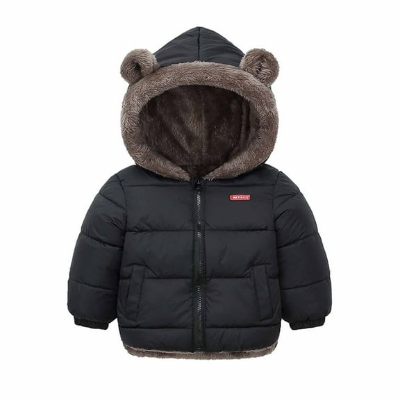 XinLfly Toddler Boy Winter Jacket Hooded Winter Coat Puffer Down Jacket Windproof Fleece Lined Navy, Size 2T-8
