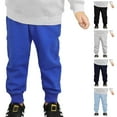 thumbnail image 1 of XinLfly Toddler Boys Cotton Active Jogger Sweatpants,Kids Casual Athletic Solid Color with Pocket Elastic Breathable Trousers,Blue,12M, 1 of 7