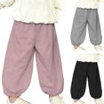 thumbnail image 1 of XinLfly Unisex Kid Boys Girls Solid Color Length Pants Elastic Waist with Pockets Lounge Trousers Fashion Casual Cargo Pants for Children,Pink,Pink 11-12, 1 of 7