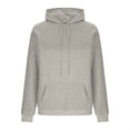 thumbnail image 1 of safuny Cute Hoodies for Women Girls Aesthetic Fleece Solid Color Sweatshirt Pullover Long Sleeve Basic Tops with Pocket Gray _x M, 1 of 2