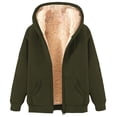 thumbnail image 1 of safuny Hoodies for Women Winter Fleece Warm Sweatshirt Full Zip Up Thick Lined Hooded Jacket with Pocket Army Green _s M, 1 of 4